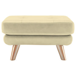 G Plan Vintage The Fifty Three Leather Footstool Capri Stone
